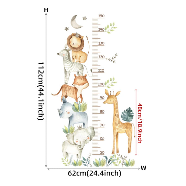 3PC Cartoon Animal Height Ruler